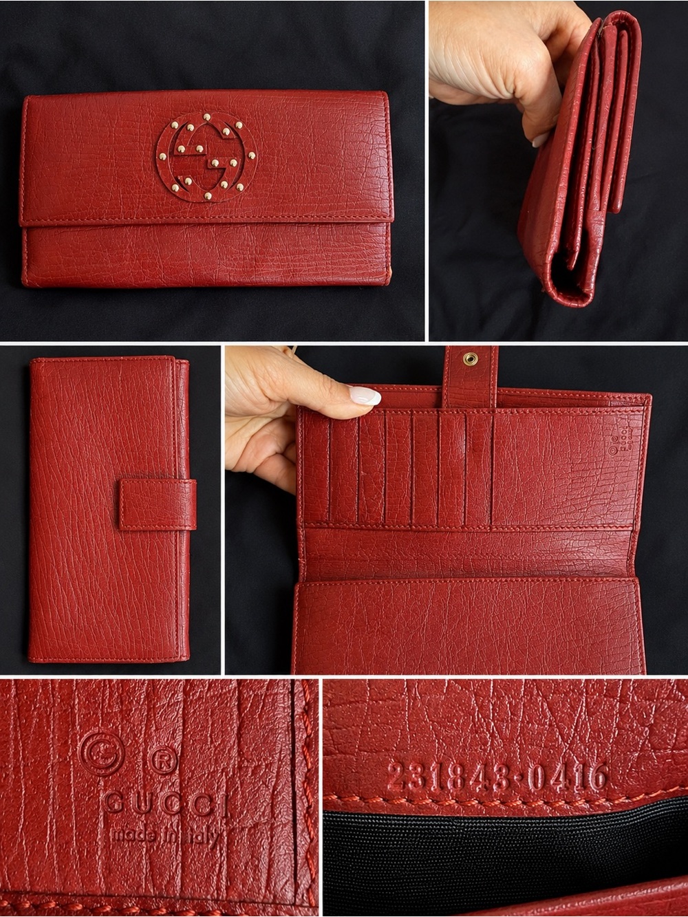 Gucci Blondie Continental Wallet – Vintage Red Leather